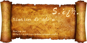 Simtion Ádám névjegykártya