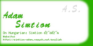 adam simtion business card